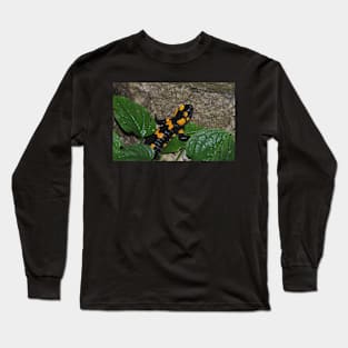 Fire Salamander on Rock Long Sleeve T-Shirt